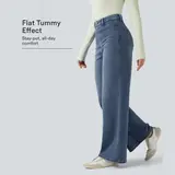 【Creator’s Pick】Halara Flex High Waisted Tummy Control Wide Leg Casual Jeans with Pockets