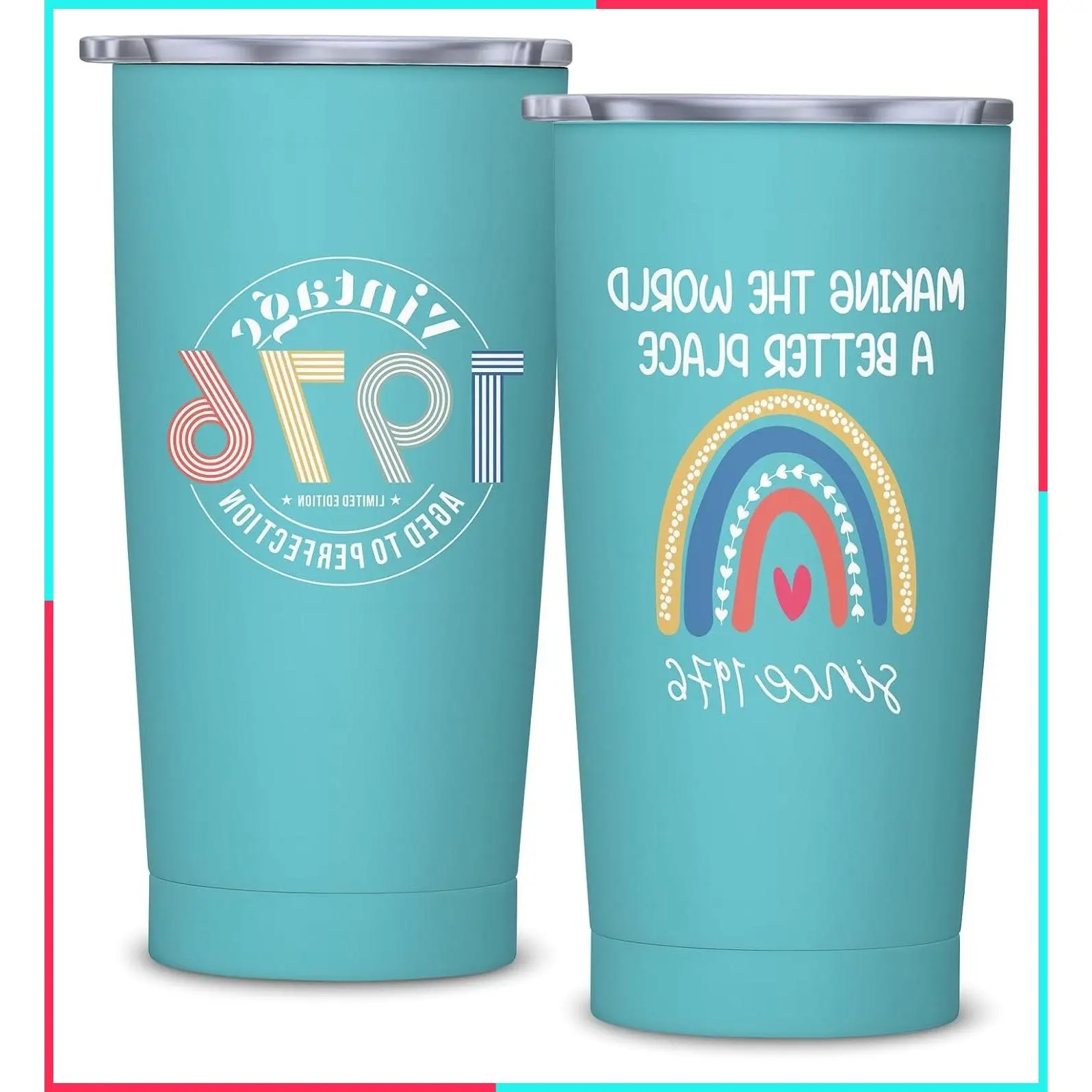 Vintage 1976 Engraved 50th Birthday Tumbler for Women | 50th Birthday Decorations & Gifts for 50 Year Old Women