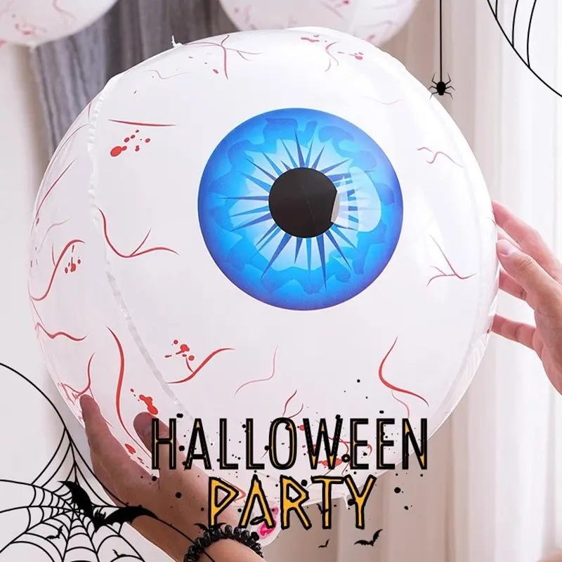 10-Pack Halloween Eye Aluminum Foil Balloons, 4D Horror Large Eye Balloons, Spooky Party Decorations, Perfect Halloween Party Decoration