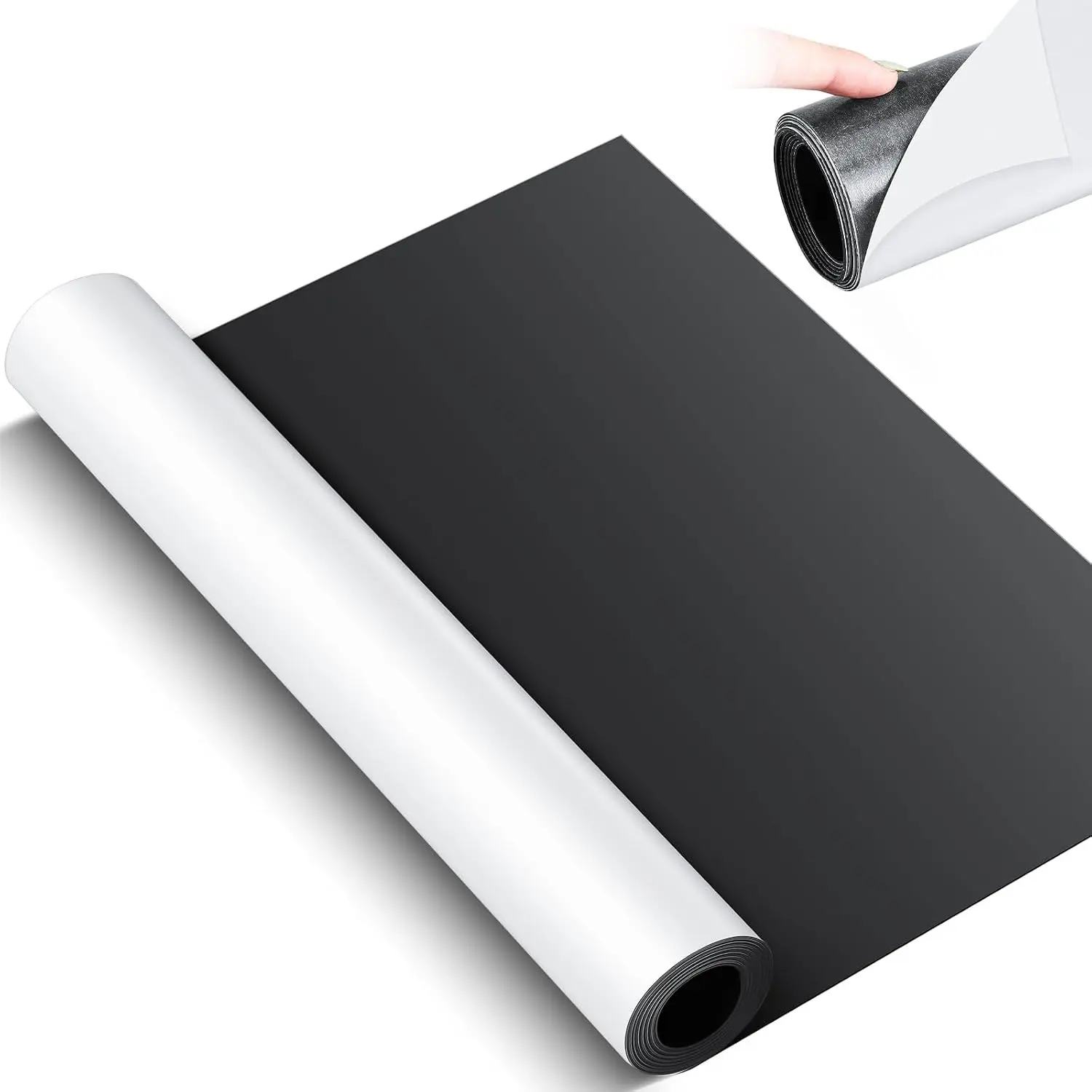 16 Inch x 10 ft x 30mil Extra Large Adhesive Magnetic Sheet Roll | Magnetic Roll Not Printable Adhesive Backing Cut and Customize Flexible Sheets Blank Surface Magnetic Sign for Photo Craft