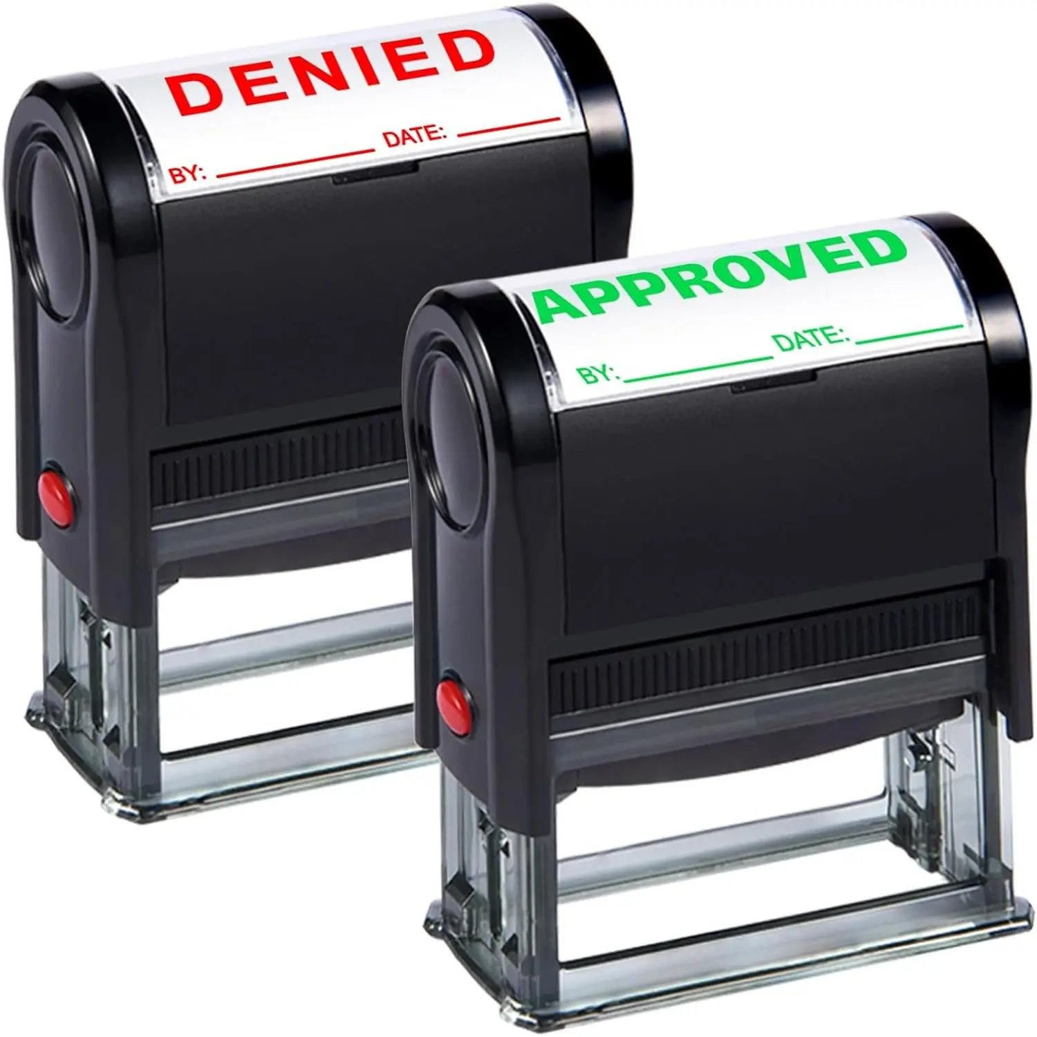 Self-Inking Approved and Denied Stamp Set with Date and Signature for Office Business Supplies