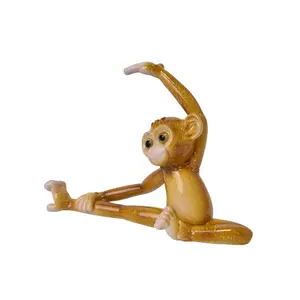 New American Style Yoga Monkey Resin Art Craft, TV Cabinet Decor, Entryway Wine Rack Animal Ornament, Unique Home Decoration Piece