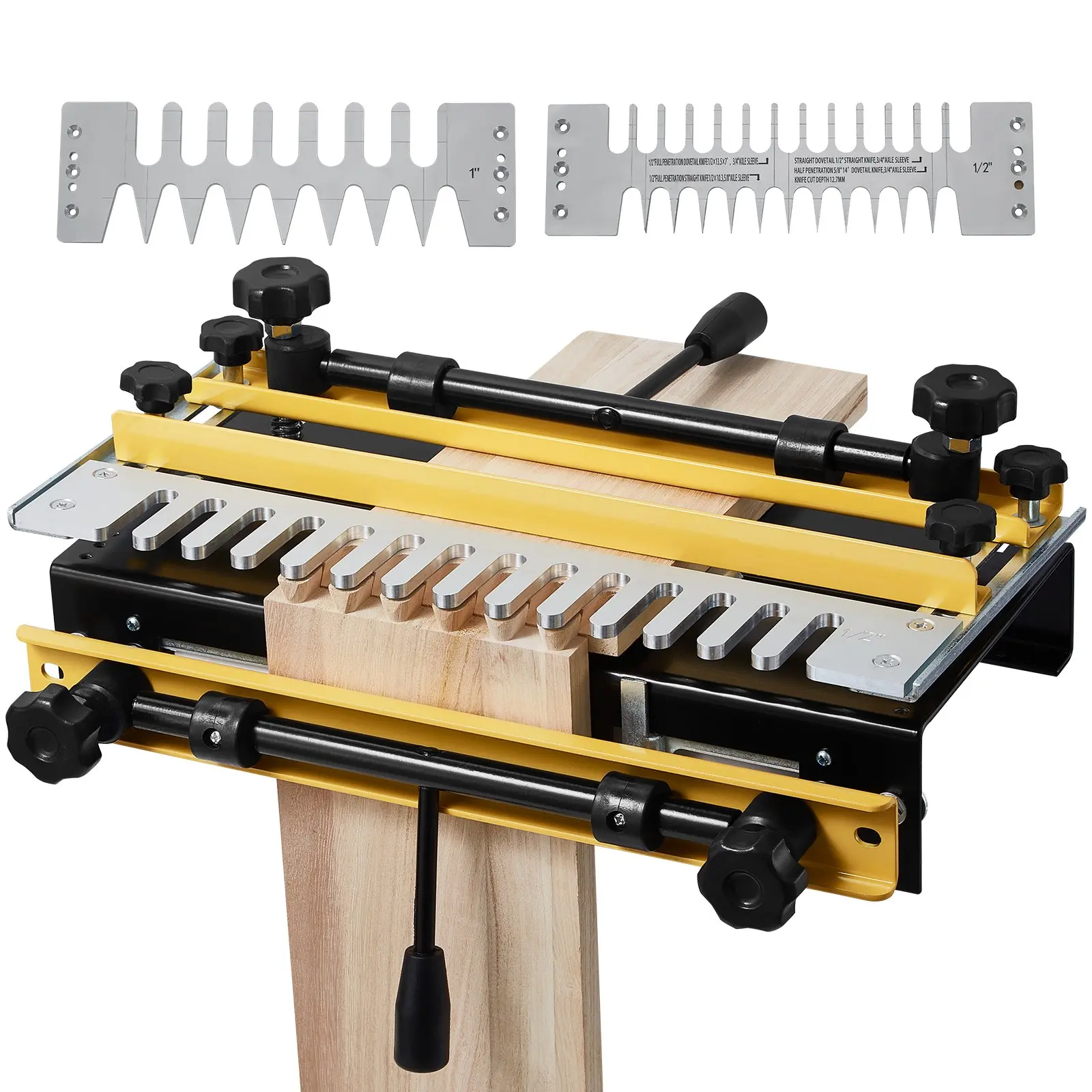 【Summerfinds】VEVOR Dovetail Jig, 12 in Width, Dove Tailing Router Jigs with 4 Router Bits & 3 Templates, Precise Alignment Dove Tail Jig, Mortise and Tenon Woodworking Tools for Furniture & Wood Cabinet Making
