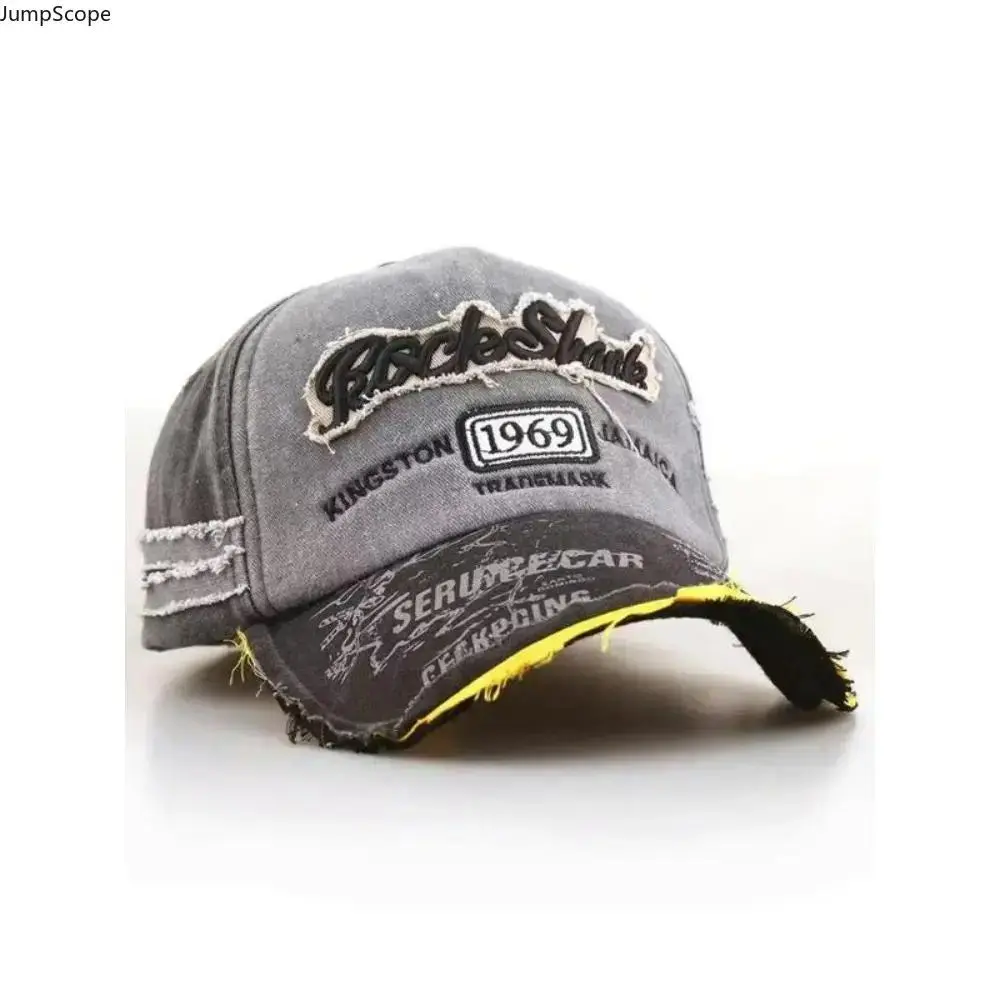 Unisex Retro Washed Cotton Graphic Snapback Baseball Cap - Hip-Hop Sports & Outdoor Hat with Novelty Print for Adults' Casual Streetwear & All-Season Outdoor Sports, Washed Look, All Seasons, Hip Hop Style, Hip-Hop Sports & Outdoor Hats