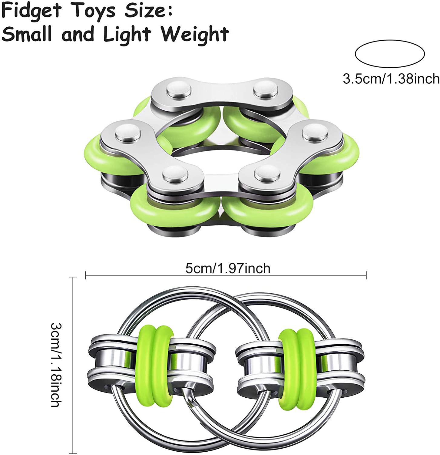 Bike Chain Fidget Toys Set - Six Roller Chain & Key Flippy Chain Novelty Stress Relief Toys for Pressure Relief Autism ADHD  ADD easter toy