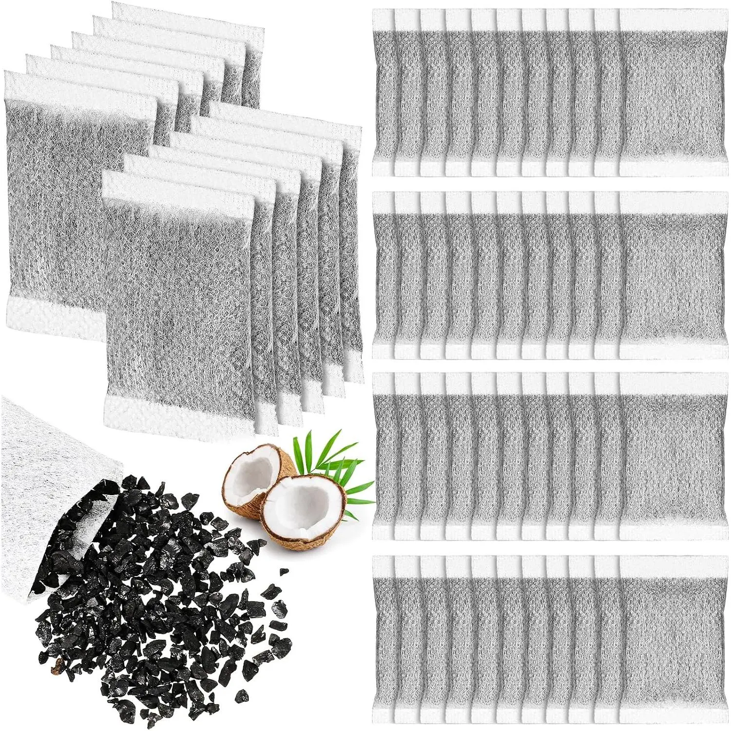 100 count Activated Charcoal Water Filter Coconut Shell Distiller Filters Activated Charcoal Sachets for   Countertop Water Distillers