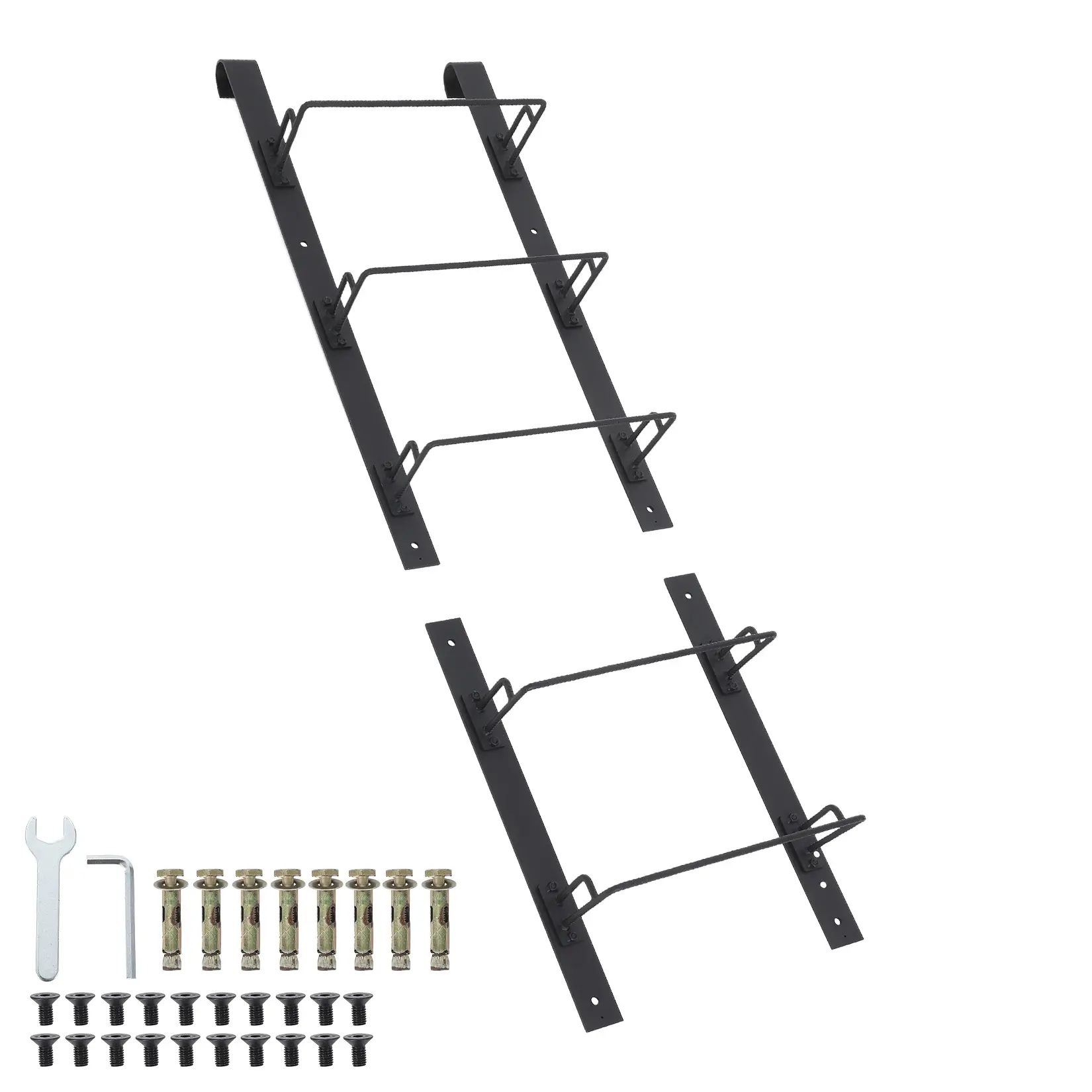 3/4/5-Rung Window Well Ladder Straight – Heavy Duty Hook Mount Ladder for Home, Easy to Install Egress Window Well Ladder, Powder Coated Steel Escape Ladder, Black