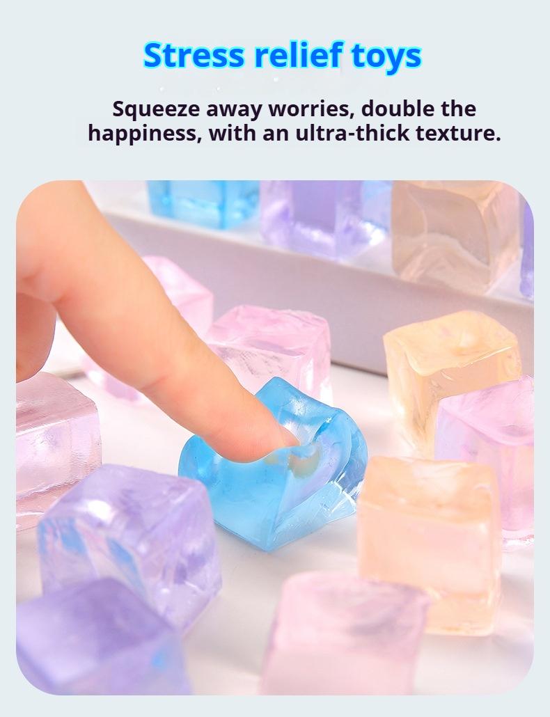 Creative Ice Cube Squishy Stress Relief Jelly Toy