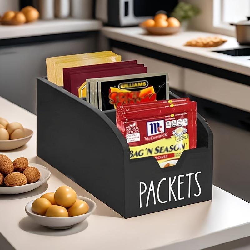 Wooden Spice Pack Storage Box, 1 Count Multi-Grid Kitchen Snack and Seasoning Storage Organizer, Home Organizer for Kitchen, Kitchen Pantry Storage