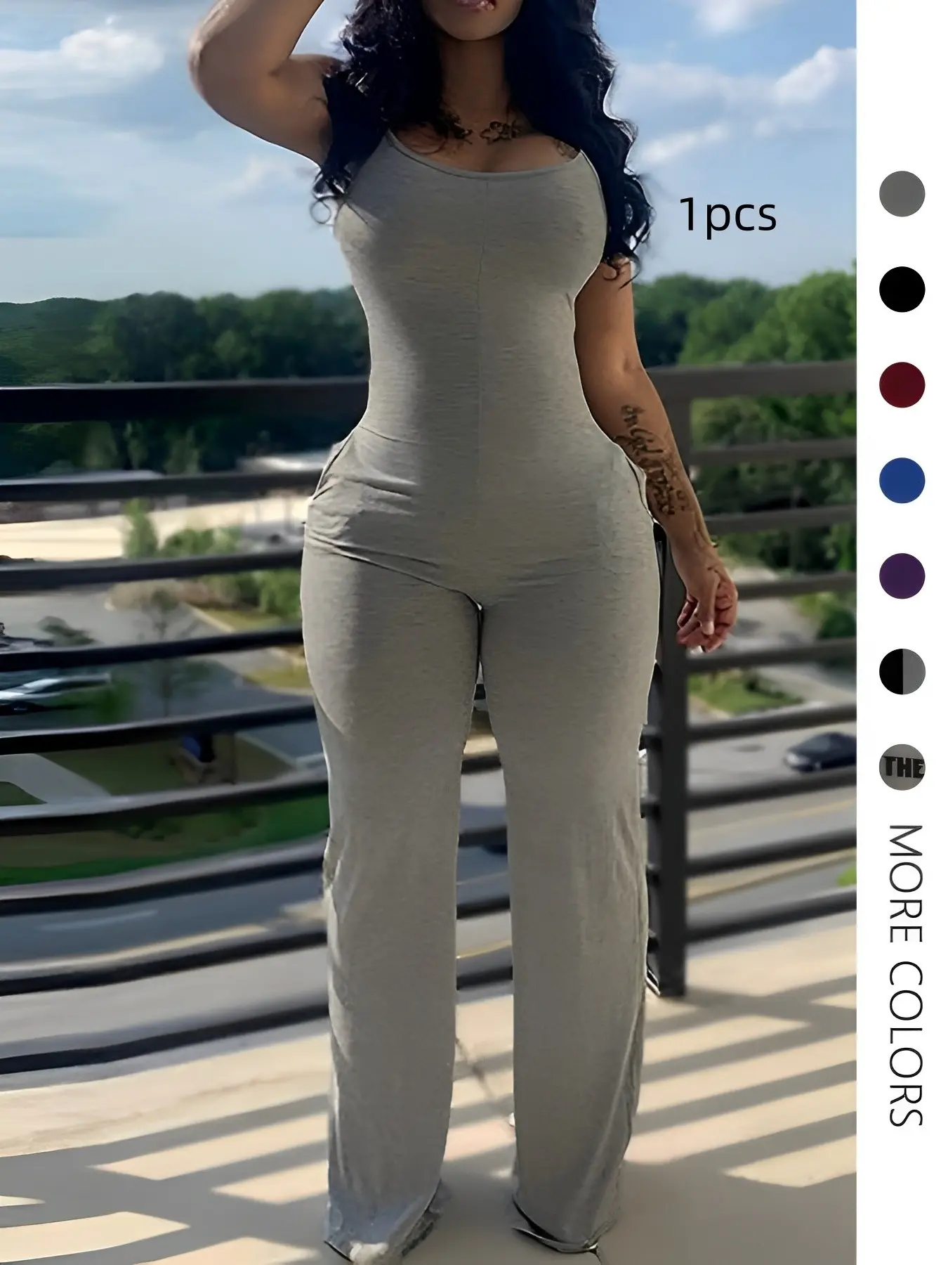 Fashion Sleeveless Jumpsuit for Women, Plain Color with Pockets, Casual Long/regular Length, Unlined and Lightweight Design, Fit