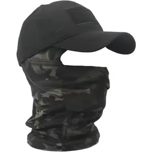 Camouflage Cap and Mask Set, Balaclava Face Mask,Thickened Dome Breathable Quick-Dry Skull Cap with Seamless Edge