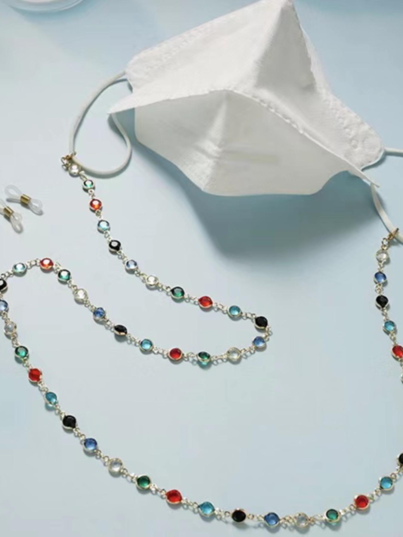 Fashionable Rhinestone Decorated Glasses Chain, Boho Style Anti-lost & Anti-slip Glasses Lanyard, Glasses Holder Strap for Women & Girls, Glasses Grips