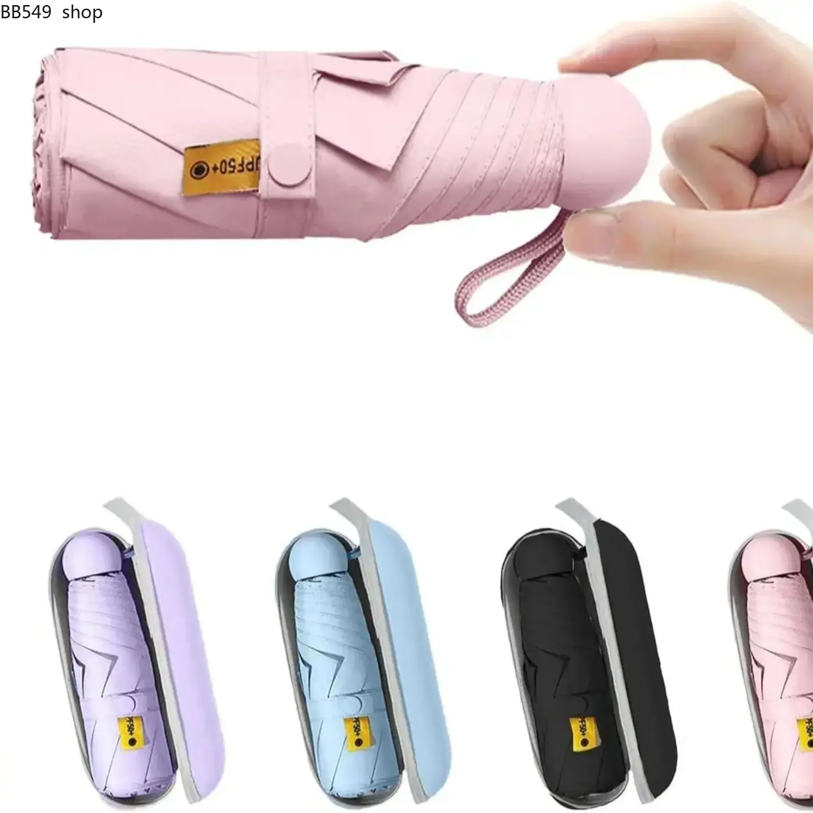 Mini Travel Umbrella with Case – Compact UV Protection Windproof Pocket Umbrella, Lightweight Portable Folding Rain & Sun Protection for Travel & Daily Use