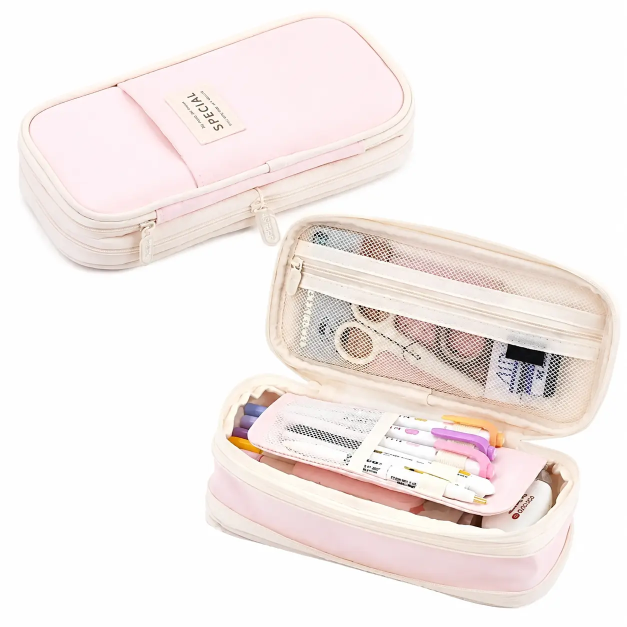 Polyester Spacious Zippered Pencil Case for Teens - Vibrant Aesthetic Design, Durable, Lightweight Portable School Supply Organizer - Ideal for Students, Travel - Perfect Back-to-School Gift