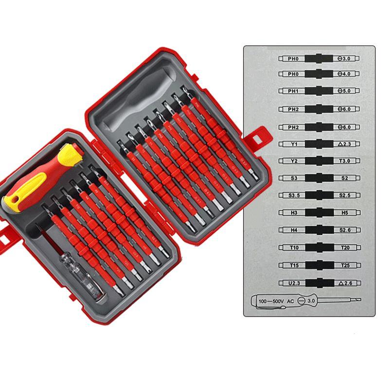 29-in-1 Insulated Magnetic Screwdriver Set, Multipurpose Electrician Screwdriver Kit, Professional Hand Tool Set for Home & Office, Hardware, Screwdriver Bits, Tool Box