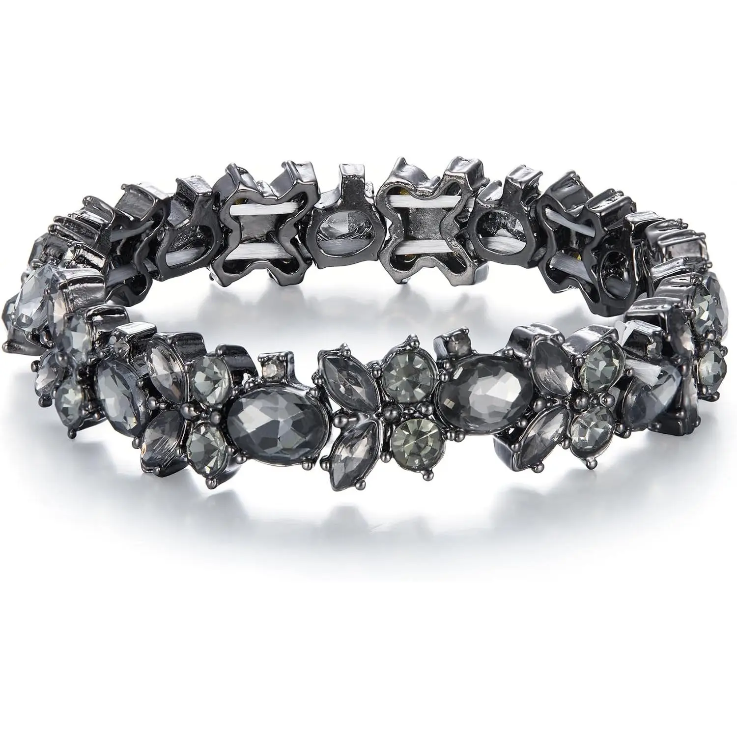 Wedding Bridal Bracelet Marquise-Shape Stretch Bangle for Women