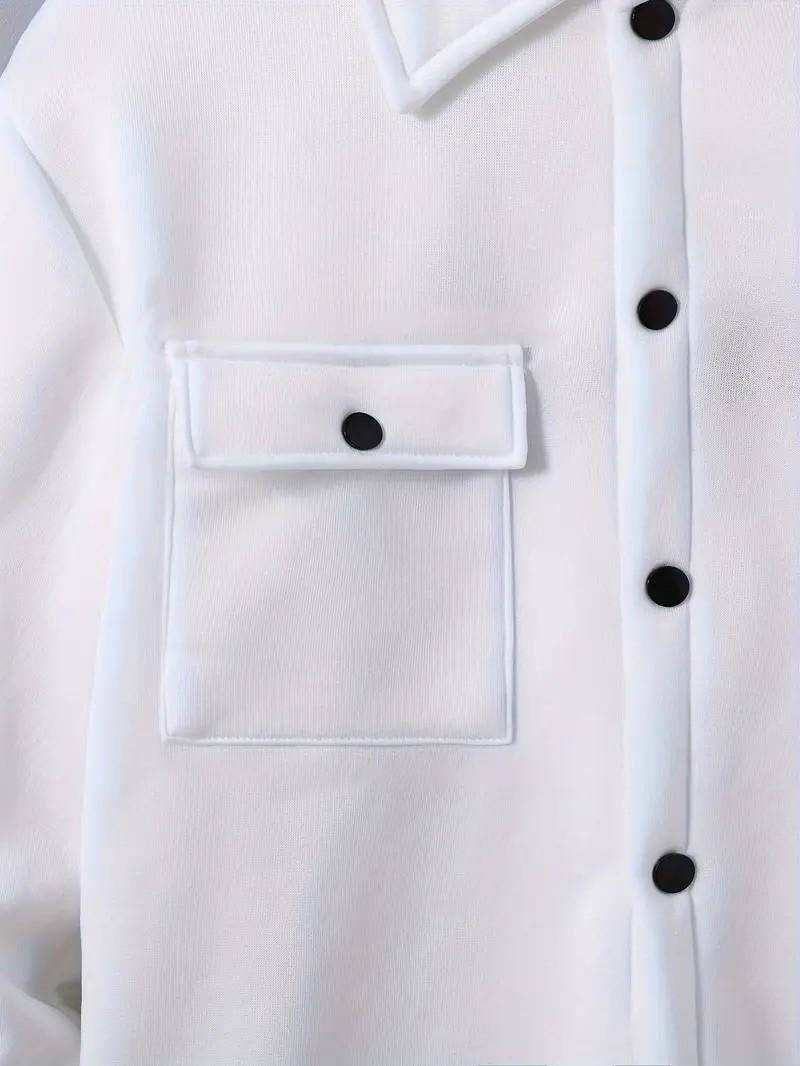 Men's two-piece set men's fashion solid color pocket open button lapel jacket and solid color set formal long sleeved