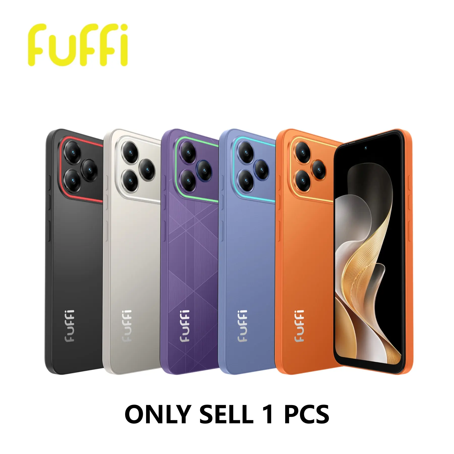 FUFI smart phone, Android Smartphone, with a 6.67-inch high-definition screen, 4GB RAM, 32GB/64GB ROM, 4G network, dual SIM dual standby, 5MP + 16MP RGB light effect camera frame, 4400mAh battery, and Android 12 system.