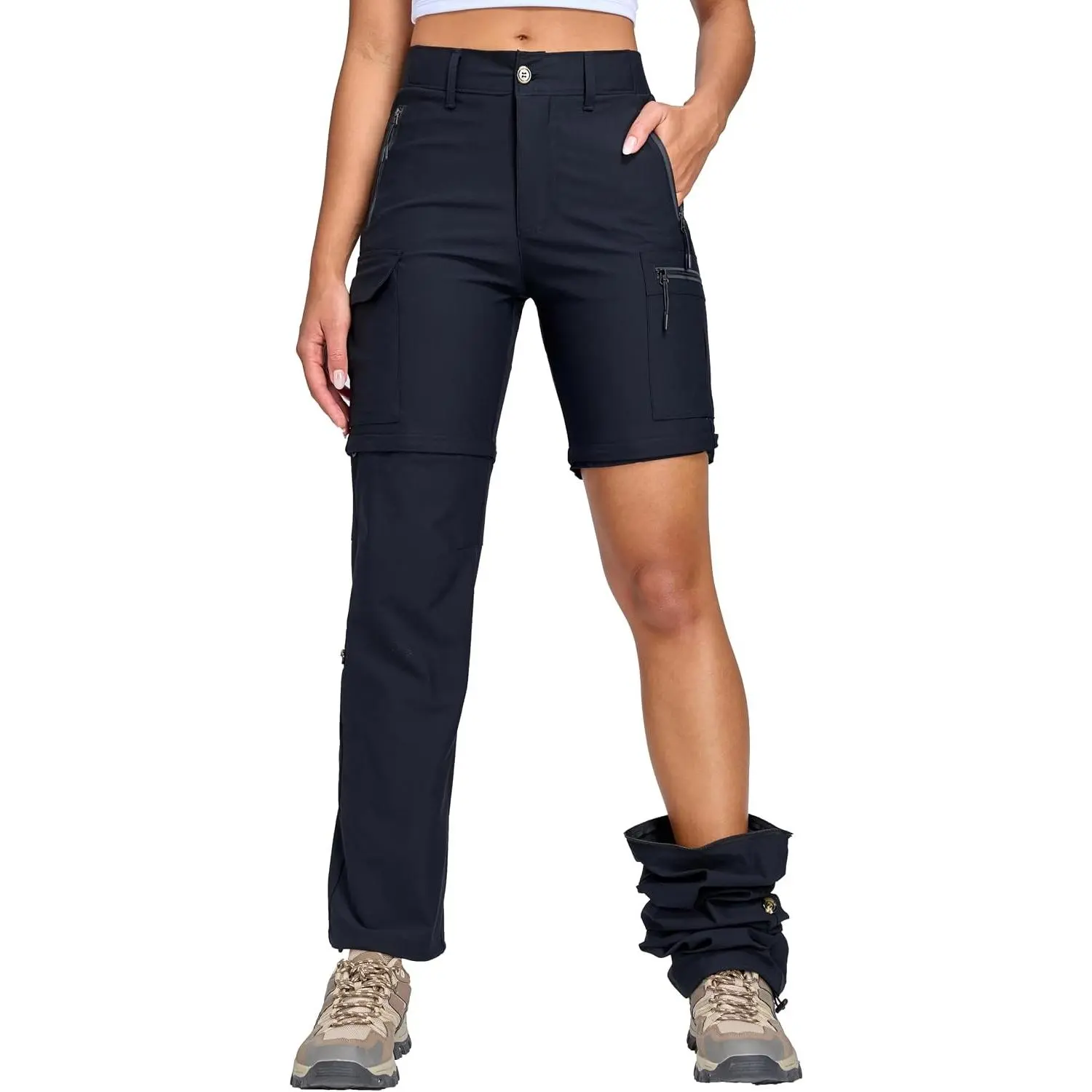 Women's Quick Dry Cargo Hiking Pants Zip Off Convertible Lightweight Breathable Water Resistant Outdoor Active Trousers with Pockets for Travel Fishing Camping ClimbingGift