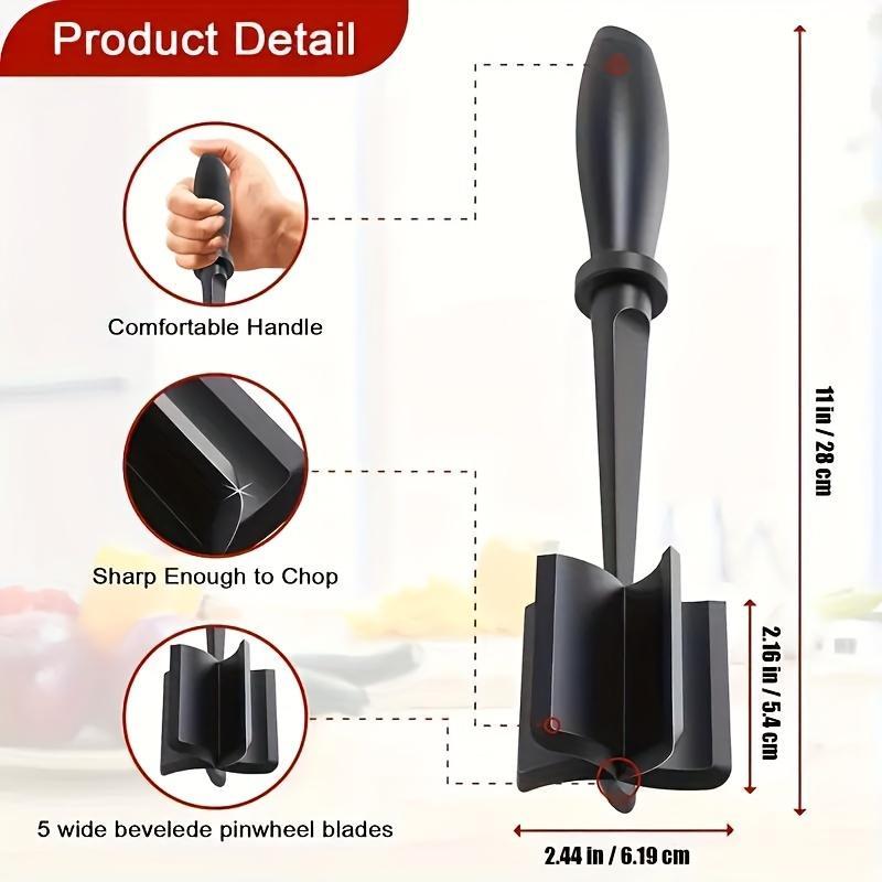 1pc Meat Chopper, Meat Shredder, Heat Resistant Pulverizer Suitable for Hamburger Meat Ground Beef Smasher Shredder Top-Quality Meat Masher Grinder for Crafting Burgers, Beef, Turkey, And More