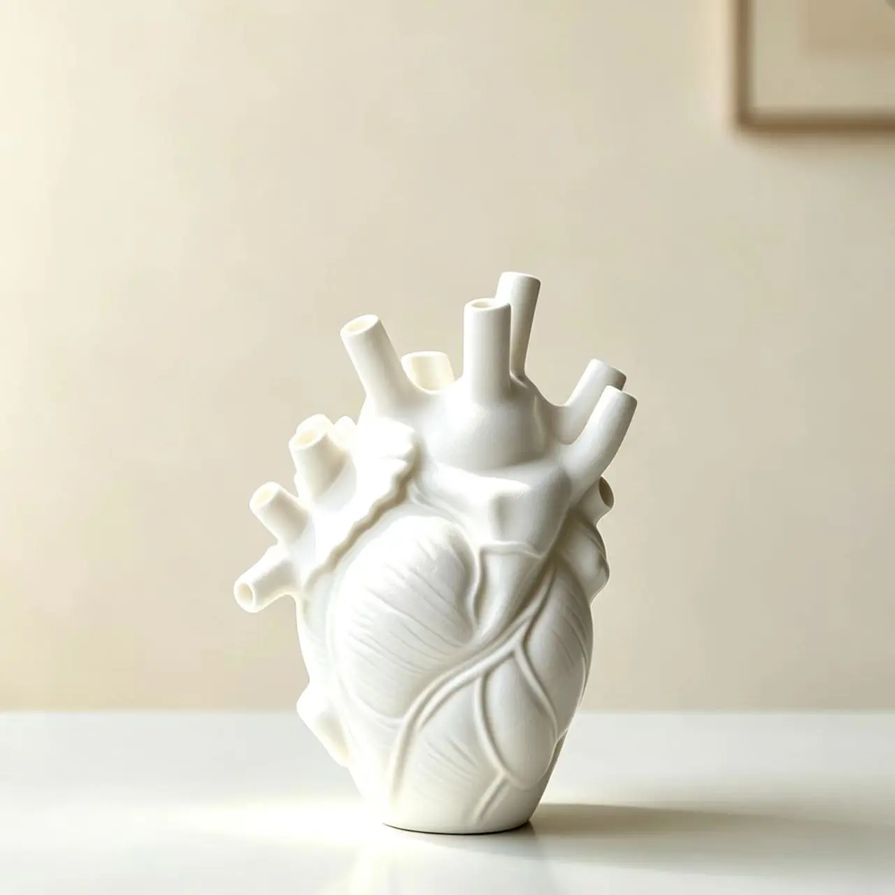 Anatomical Heart Resin Vase, Creative Human Heart Art Sculpture, Desktop Decorative Ornament, Home Decoration Craft Gift