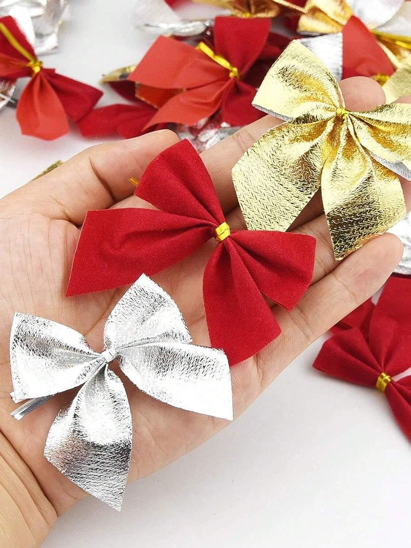 12/24/36pcs Small Christmas Bow Christmas Decoration 5.5cm For Home Gold Red Bowknot Xmas Tree Ornaments New Year 2026 Supplies