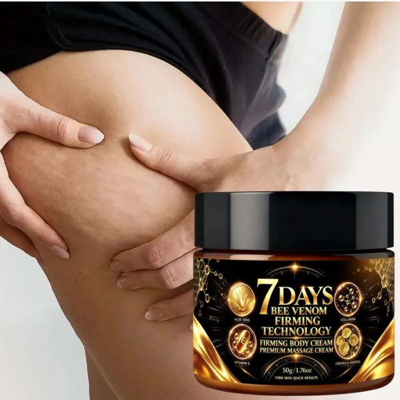 7 Days Bee Venom Firming Body Massage Cream, Skin Tightening Lotion For Belly & Legs, After Shower Moisturizer, Improve Loose Uneven Skin, Smooth Hydrate Skin, Firm Saggy Skin, Daily Body Care Moisturizer With Aloe Vera, Collagen, Vitamin E