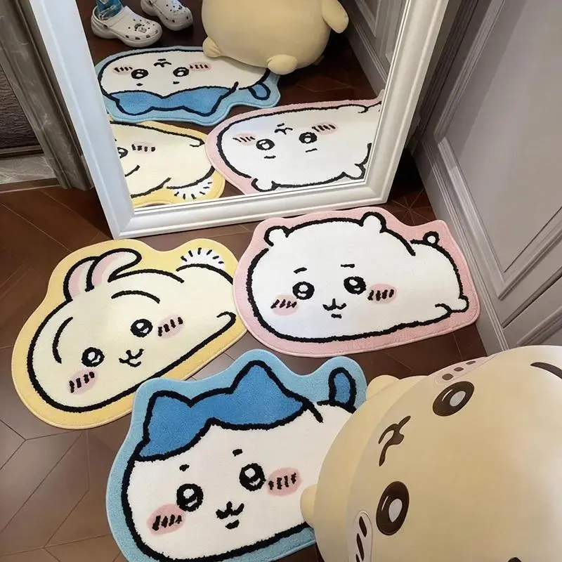 Chiikawa Usagi Hachi Indoor Anti-Slip Soft Floor Rug, 2026 Hot Item for Bedroom Living Room, Perfect for Rental House Home Decor