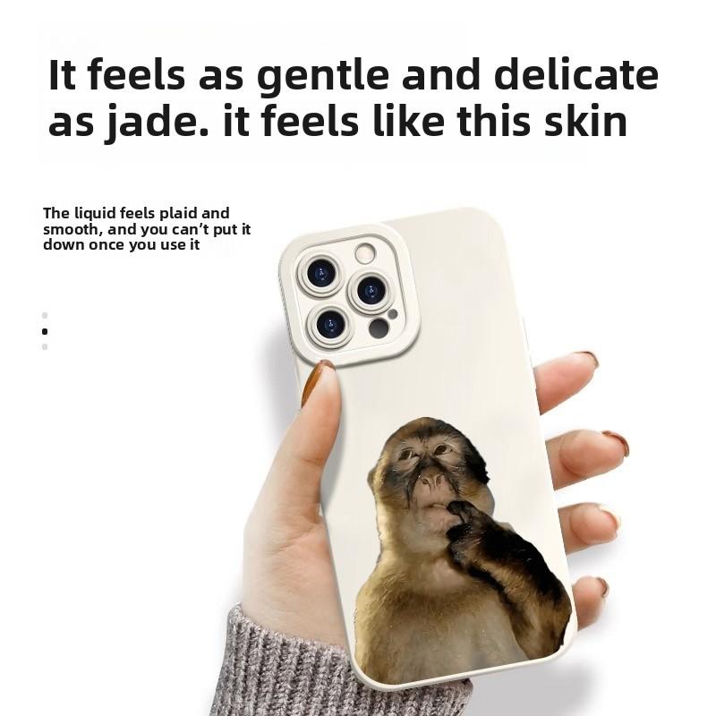 Cute Monkey Pattern Phone Case , TPU Soft Silicone , Fully Protected and Shockproof For iPhone 17 16 15 Pro Max 14 13 12 11 X Plus Air Mini Funny MEME