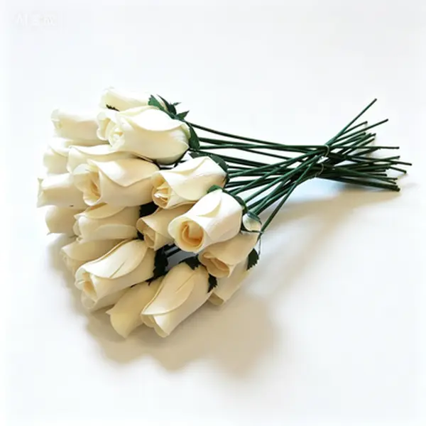 24-Pack Bulk Handcrafted Ivory White Wooden Bundle Artificial Flowers - Realistic Long-Lasting Decoration for Wedding Centerpieces, Birthday Gifts - Home Decor DIY Crafts Vase Ornaments