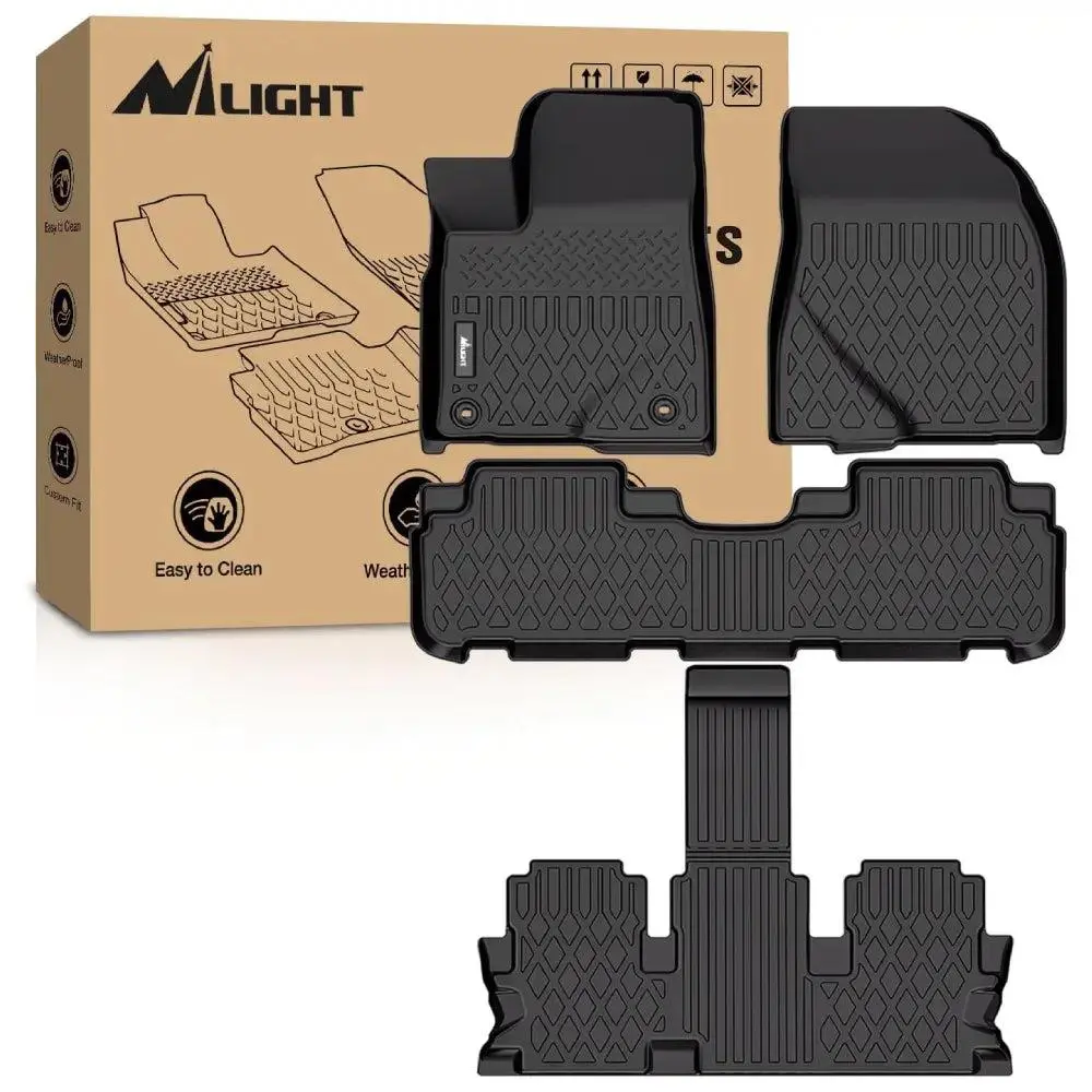 Nilight TPE Floor Mats, Custom-Fit for 2014-2019 Toyota Highlander (7 & 8 Seats) - Car Mat Accessory, Mat Floor Mats