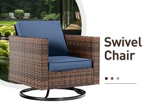 【3/4 packages delivery】UDPATIO Modern Outdoor Wicker Sofa Set, fire pittable Rattan Wicker Outdoor Sectional Set with Rocking Swivel Chairs, PE Rattan Outdoor Sofa Set with Storage Table and Waterproof Covers for Backyard, Deck, Porch SpringGardening