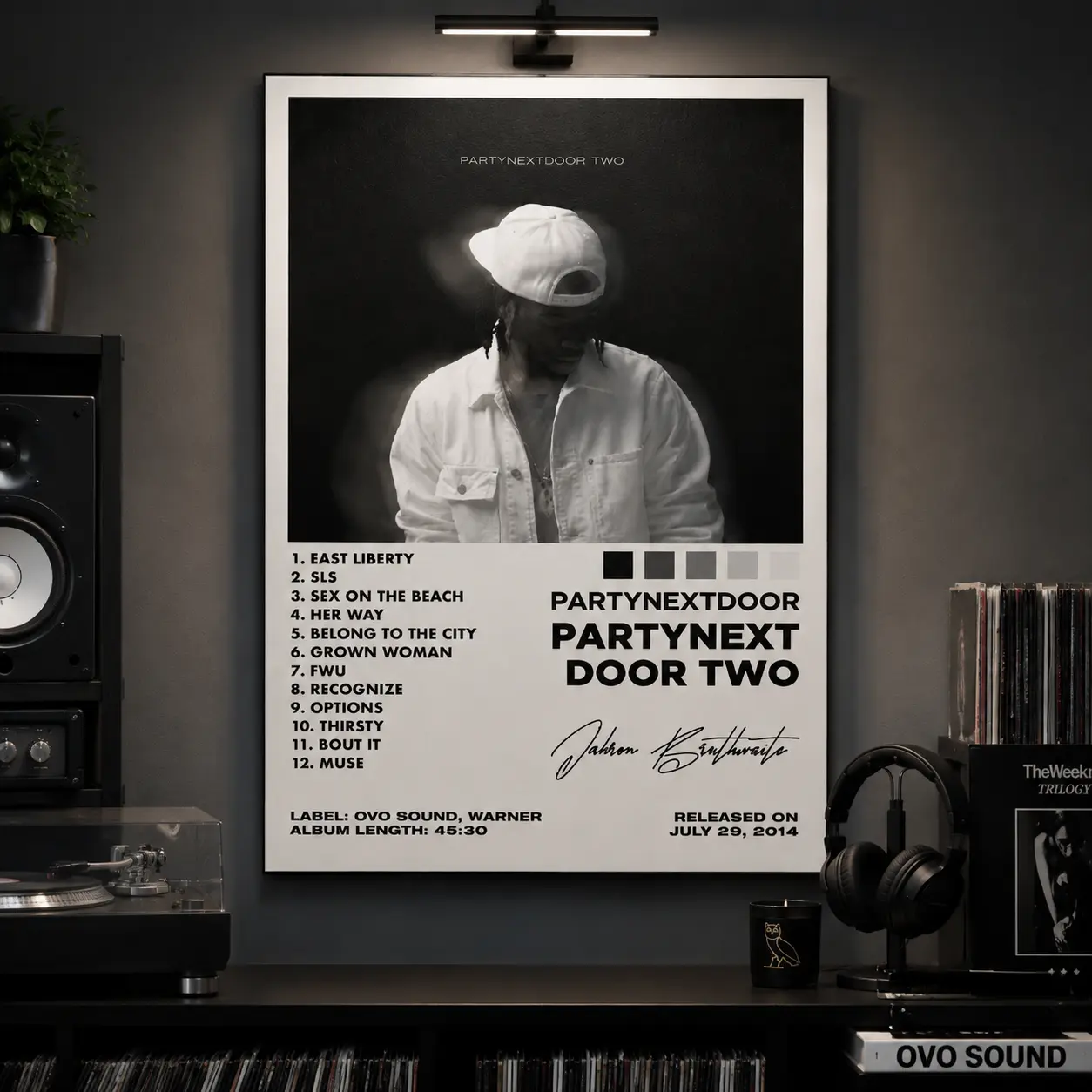 partynextdoor PARTYNEXTDOOR TWO poster album artwork poster music themed poster album themed poster hip hop poster canvas wall art print music lover room decor gift album cover unframed print music gift