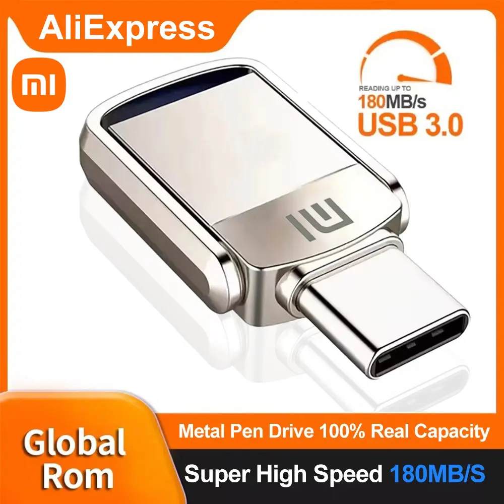 Metal USB Flash Drive 128GB High Speed Type C U Disk Pendrive 256GB 512GB Lightning USB 3.0 Memory Stick For Apple MacBook Phone