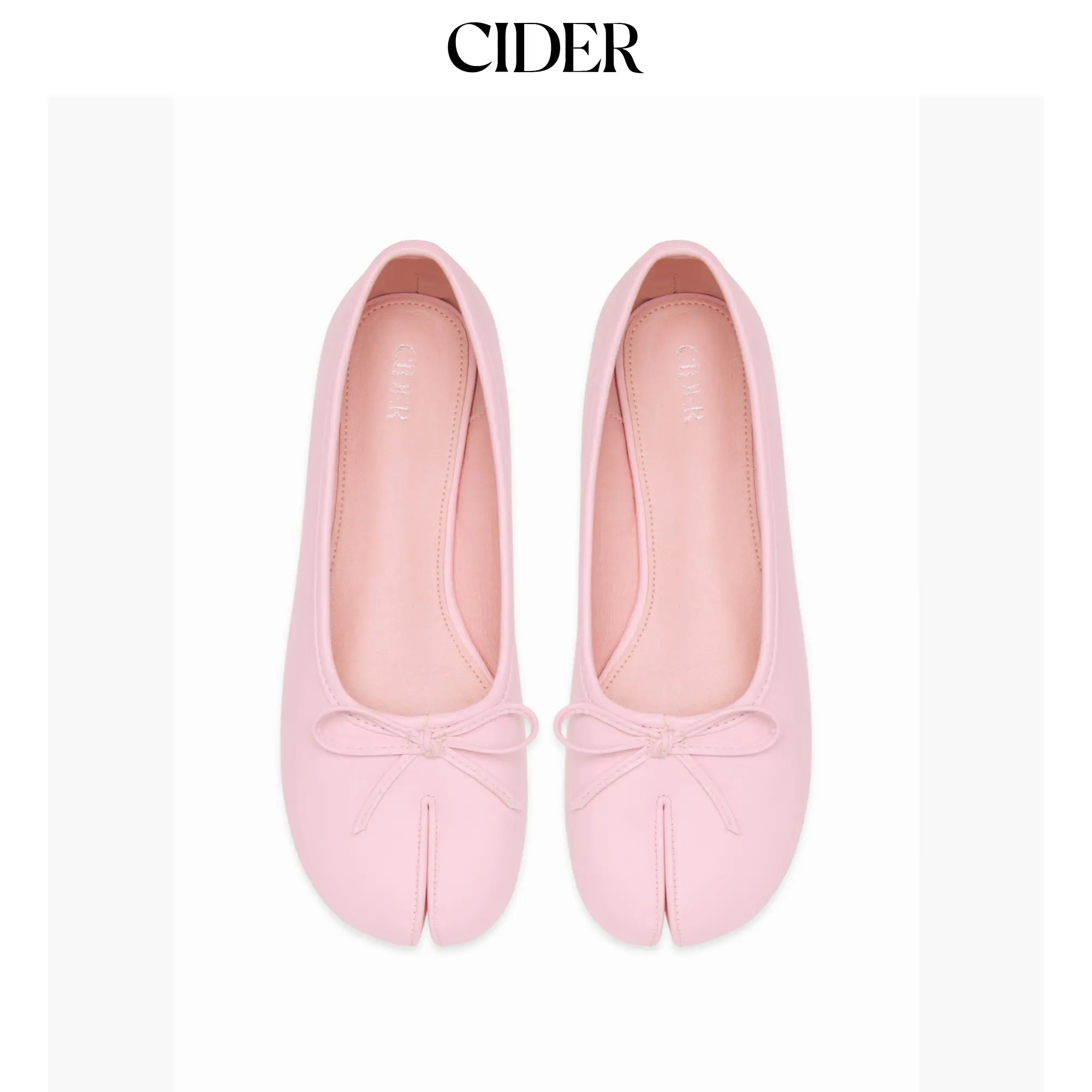 Cider BOWKNOT DECOR SPLIT TOE MARY JANE FLATS SohoChic
