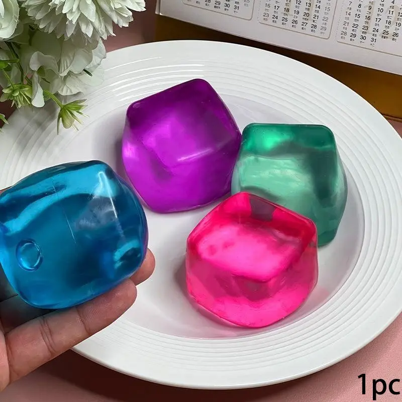 Large Squishy Ice Cube Malt Sugar Soft Gel Toy, Stress Relief Hand Activity Toy, Trendy Fashion Stress Relief Tool, Stress Relief Fidgeting, Fun and Relaxing Plaything, Stress Relief Squishies