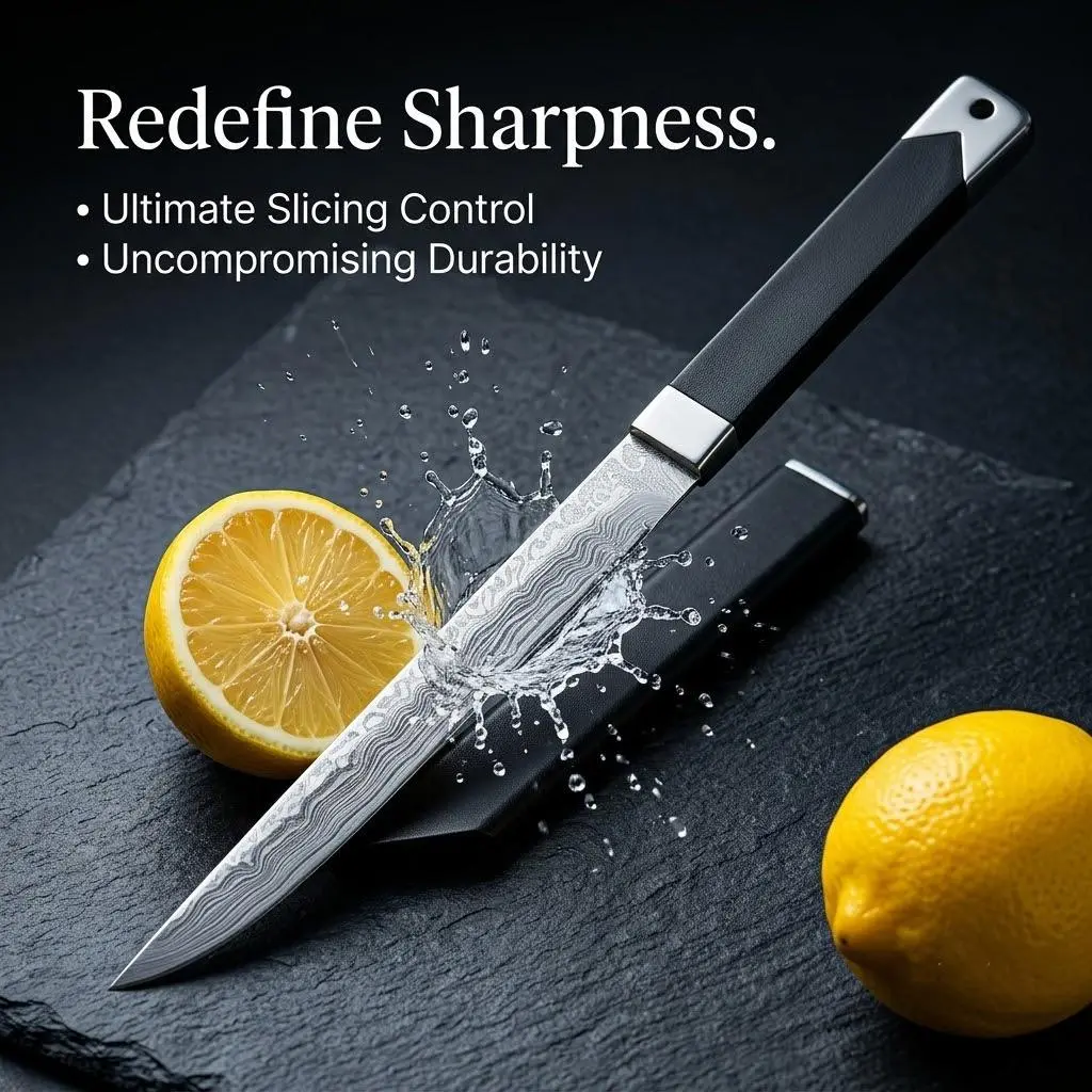 Ultra Sharp Multi-use Small Utility Knife Premium Stainless Steel Paring Fruit Knife Featuring Ergonomic Handle Reliable Kitchen Prep Tool to Complete Peeling Slicing and Dicing Work for Fruits and Vegetables Easily