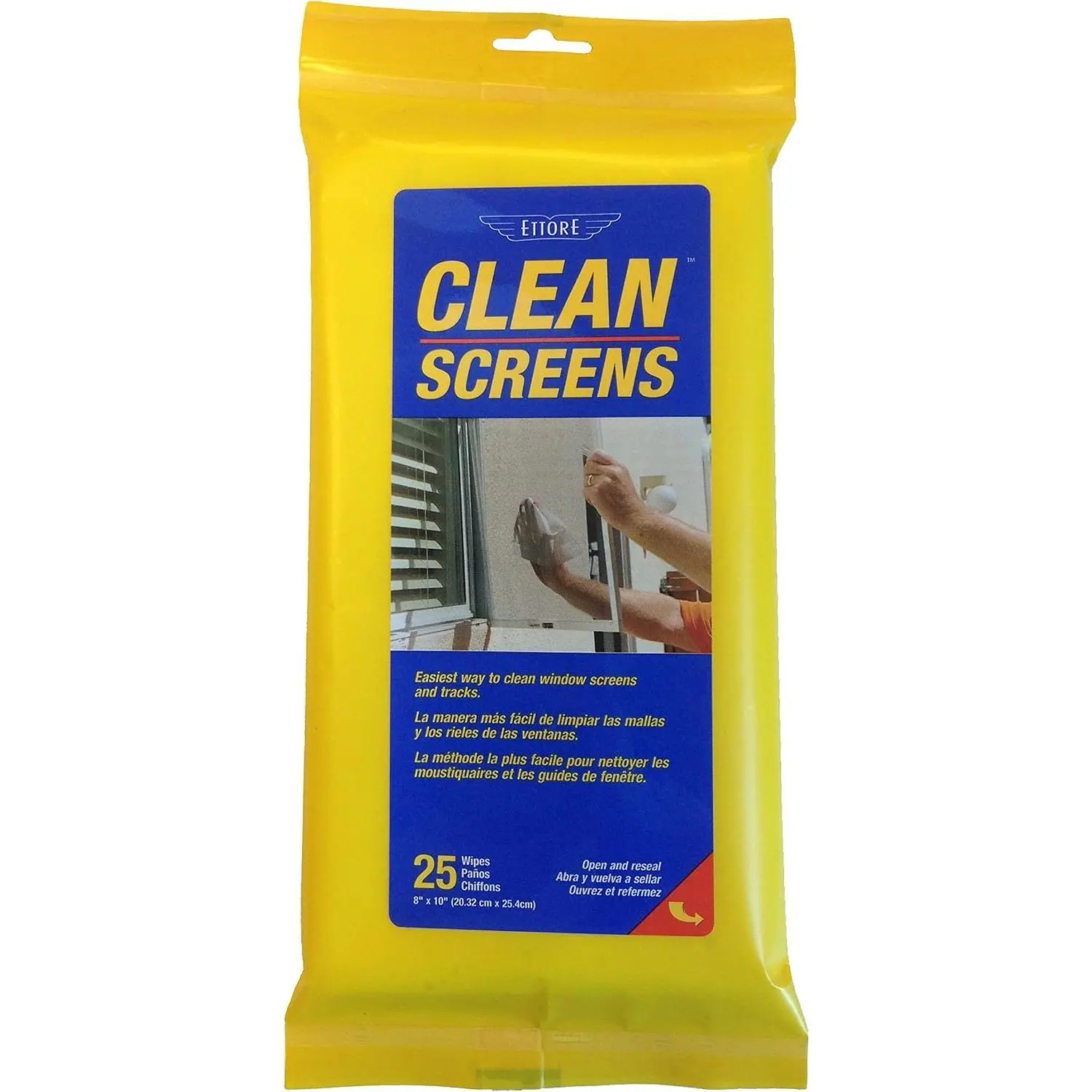 Streak-Free Glass Screen Cleaning Wipes - 25 Wipes Per Pack, Lint-Free, Screen-Safe, Unscented, Windows/Mirrors Cleaner for Household Use