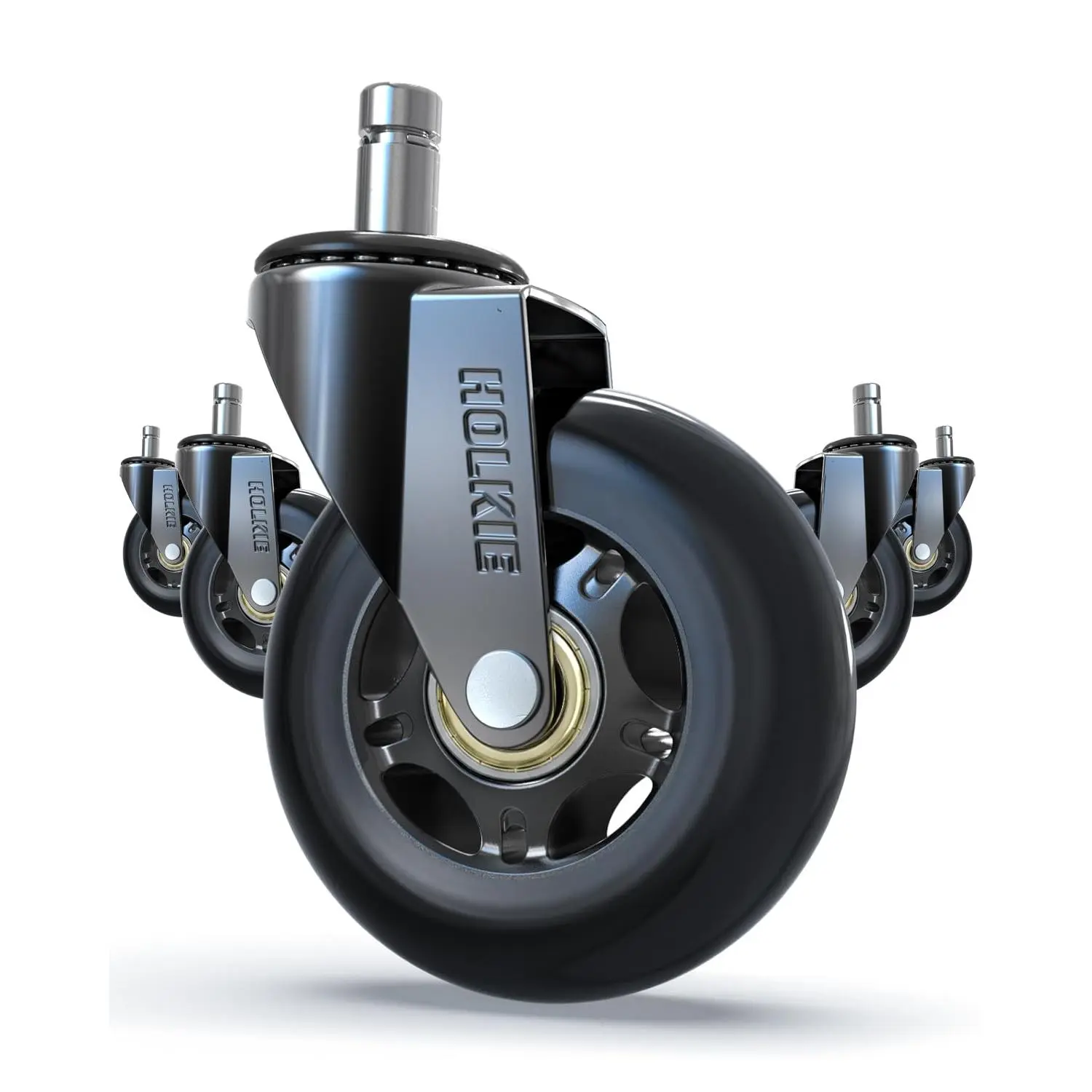 Office Chair Wheels Roller Blade Casters - Compatible with 1KEA 10x22mm Computer Gaming - 3 Inch, Wheels-Set of 5 for Low-Pile Carpet Floors Desk Chair
