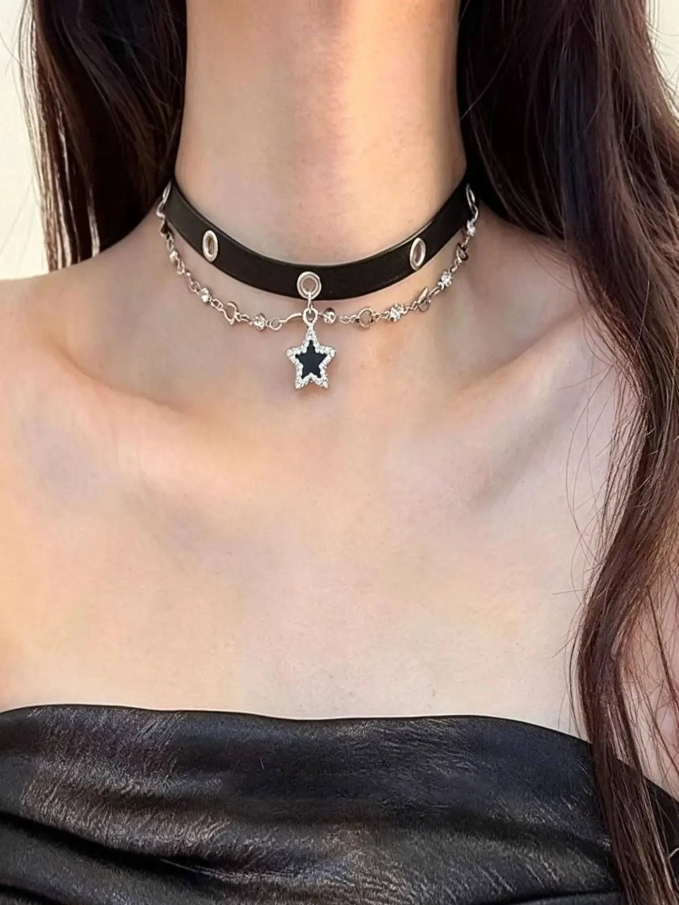 Star Bell Necklace Women Choker, Sweet Cool Girl Unique Design Trendy Clavicle Chain Accessory, Casual All-Season Jewelry