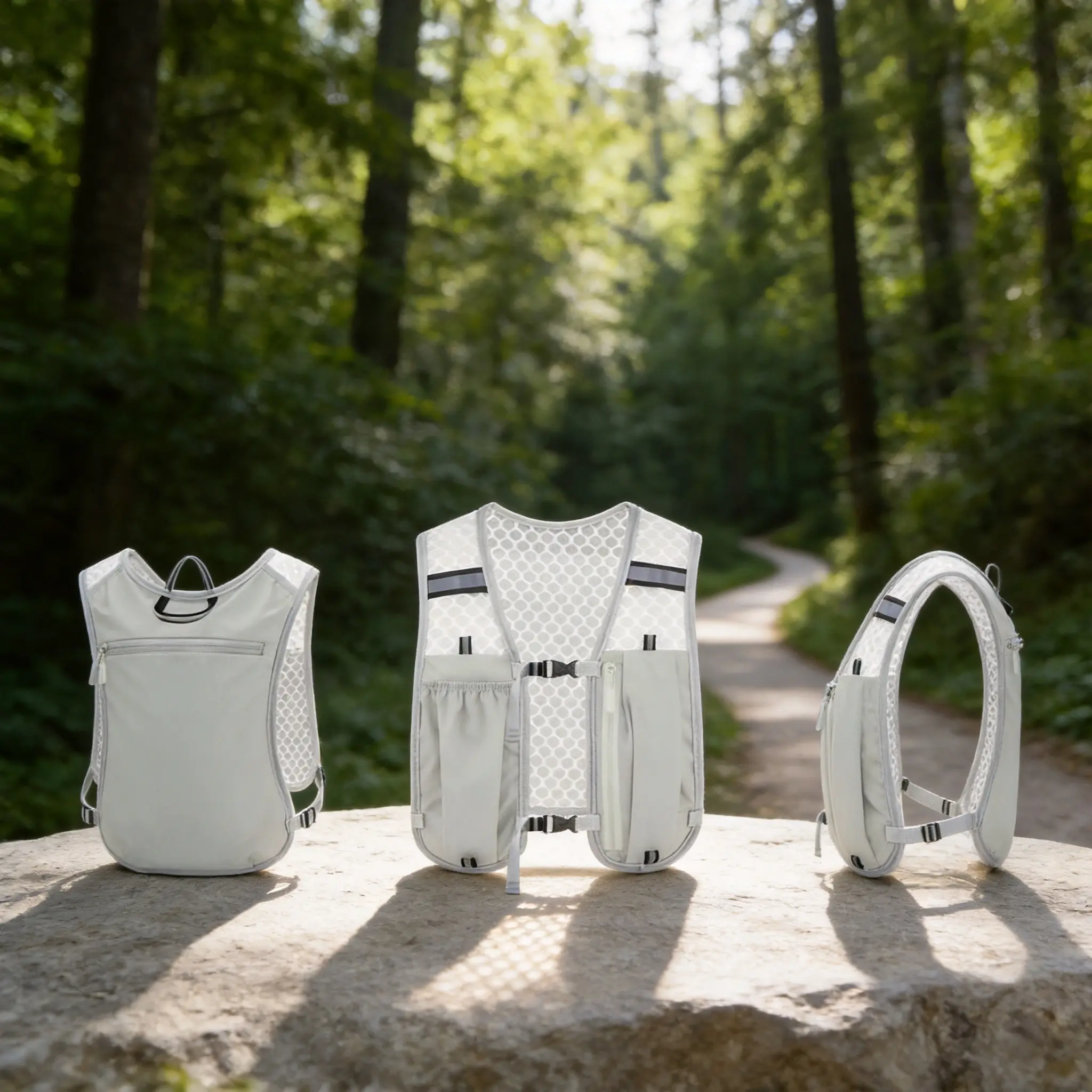 Lightweight Honeycomb Mesh Running Hydration Vest with Reflective Strips, Multi-Pocket Breathable Quick Dry Trail Jogging Cycling Hiking Water Storage Sports Vest for Men Women, Jogging Equipment