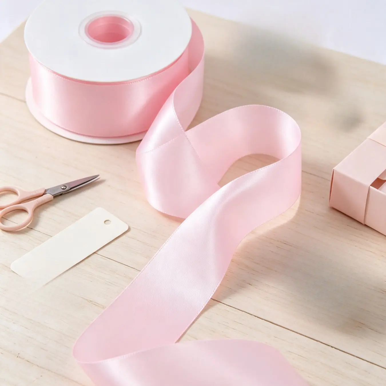 High Gloss Polyester Ribbon 25mm 100y, Tear-Resistant Smooth Fabric Ribbon, Gift Wrapping, Floral Decoration, Wedding Favor, Holiday Party Supplies