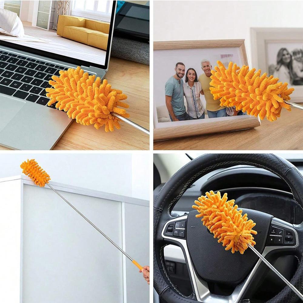 Microfiber Duster for Cleaning, 1 Count Hand Washable Duster with Replaceable Microfiber Head, Detachable Cleaning Brush Tool for Office, Car, Window, Furniture, House Cleaning Tools, Air Duster, Cleaner, Home Cleaning Products