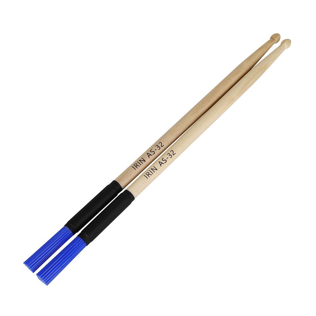 Drum Stick Brush, 2 Counts Nylon Drum Brush with Maple Wooden Handle, Music Accessories for Drum Kit, Percussion Instrument Accessories
