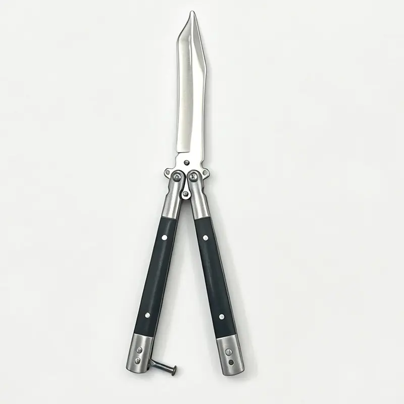 Polished Butterfly Whipping Knife, Unsharpened Beginner Training Tool, Smooth Metal Texture, Non-Sharp, Outdoor Folding Practice Knife