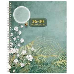 2026-2030 Monthly Planner/Calendar - January 2026 to December 2030, 5-Year Monthly Planner, White Floral Moonlight Theme Cover Notebook, Yearly Calendar Planning, Monthly Tabs, 60-Month Calendar, 5.5 x 8.3 inches, Thick Paper, Flexible Cover, Durable Doub