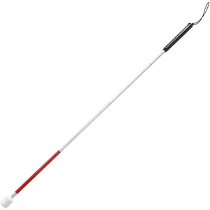 Blind Cane, Folding Reflective Red Cane 43.3in, Non-Slip Aluminum Walking Stick for Blind People, Visually Impaired and Disabled