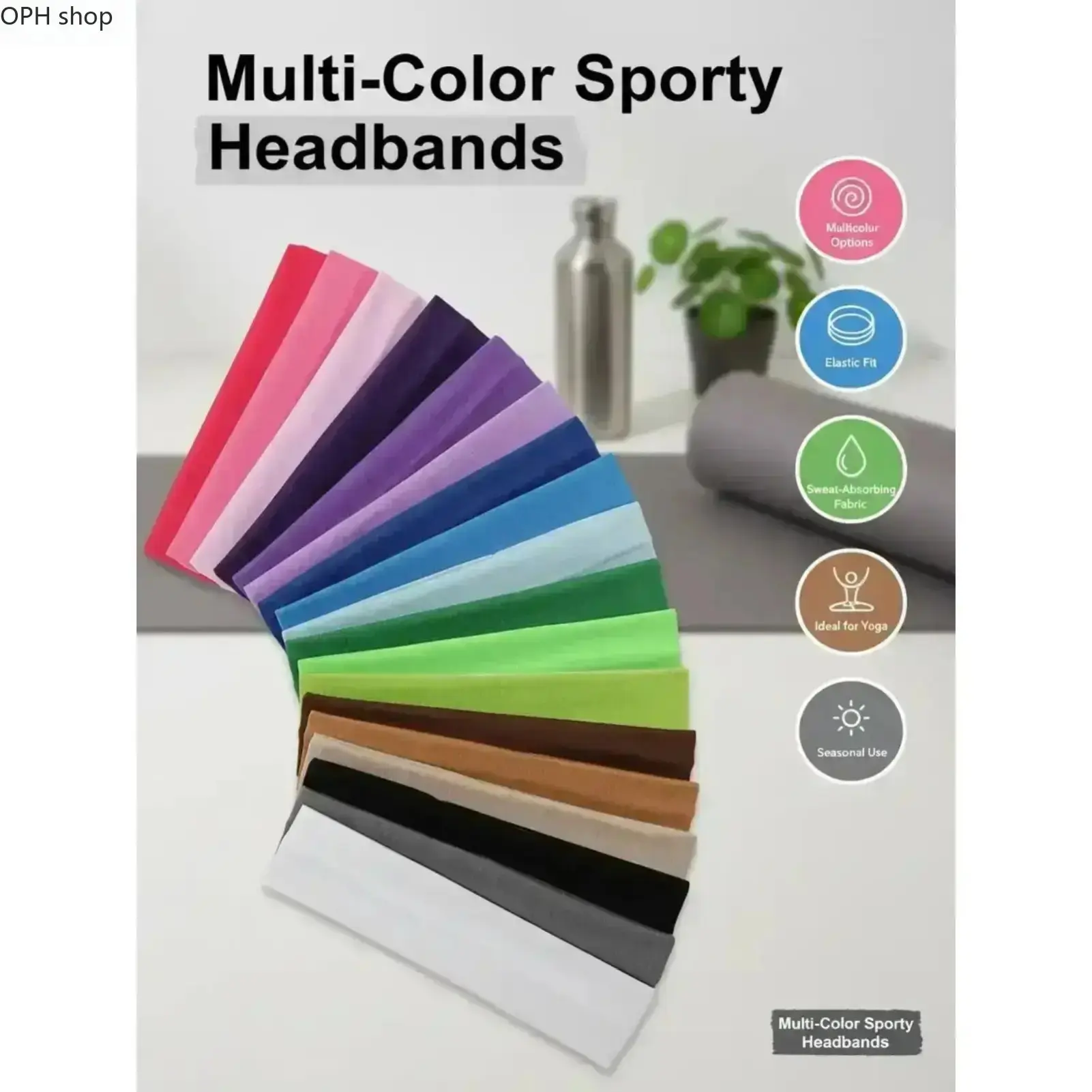 Women's Stripe Workout Headbands, 8PCS Elastic Non-Slip Hair Bands, Sweat-Wicking for All-Season Yoga and Running, Comfortable Experience, All Seasons, Stretchy Headbands, Sweatband Headband