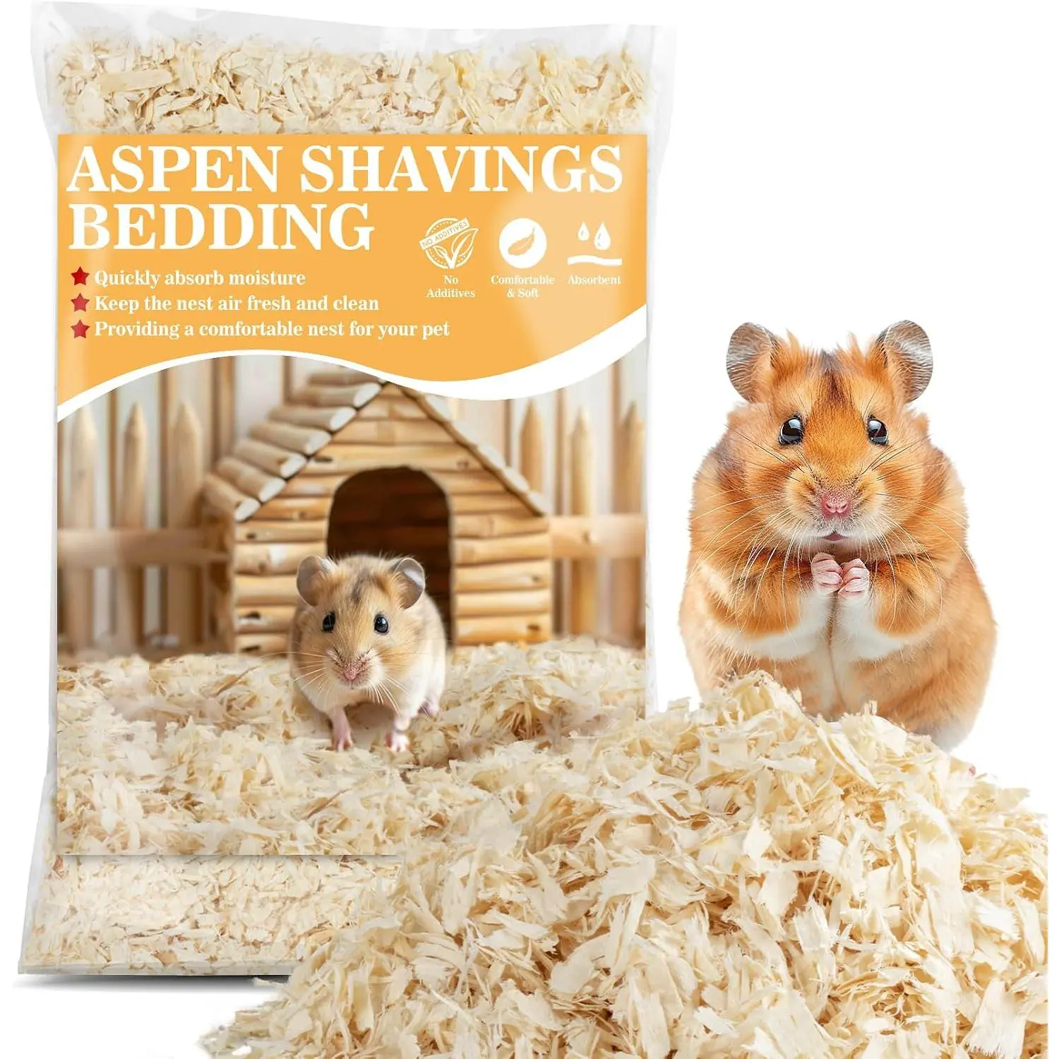 14 OZ Aspen Hamster Bedding - Aspen Shavings  Supplies Bedding and Litter for Guinea Pig  Snake Enclosure Horse Bunny Hedgehog Chicken Coop Reptile Chinchilla Small