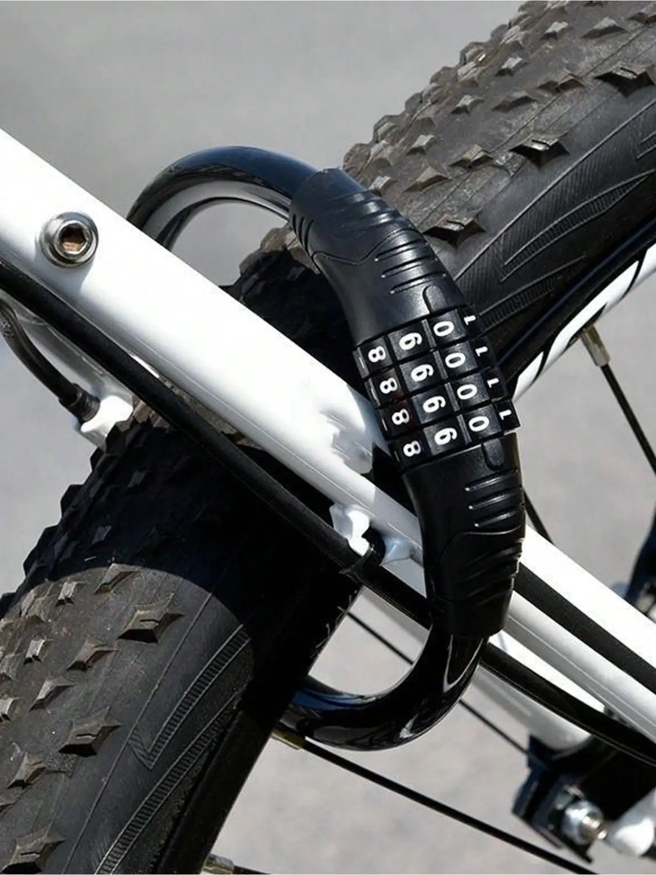 Steel cable combination lock, mini portable motorcycle lock, 4-digit combination bike lock, combination bike lock, resettable bike lock, weatherproof bike lock, multifunctional anti-theft bike lock